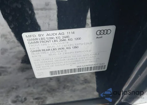 2015 Audi Q5 2.0T Premium из США, поврежденный, VIN WA1LFAFP0FA071640